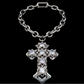 Big Crystal Cross Choker