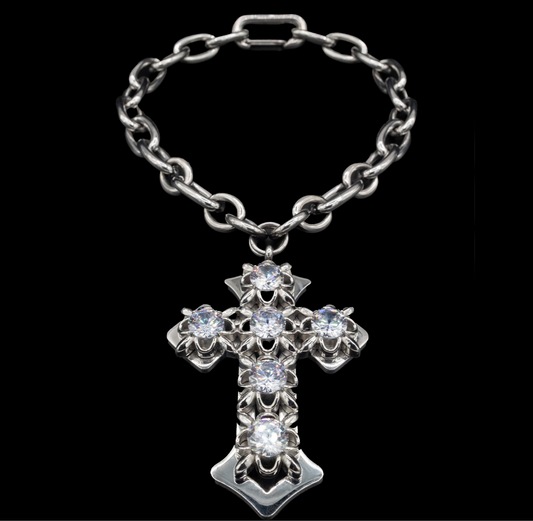 Big Crystal Cross Choker