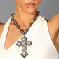 Big Crystal Cross Choker