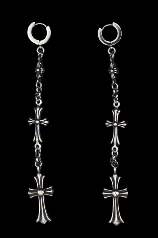 Triple Cross Earrings